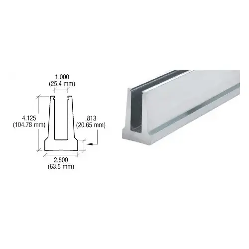B5T Series Mill Aluminum 120' Tapered Base Shoe Undrilled for 1/2" Glass B5T Series Mill Aluminum 120' Tapered Base Shoe Undrilled for 1/2" Glass