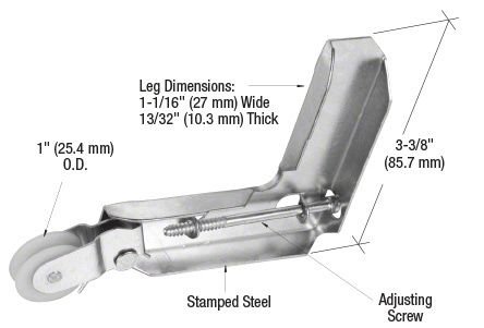 CRL B607 1" Nylon Sliding Screen Door Corner Roller Assembly for Metal Industry