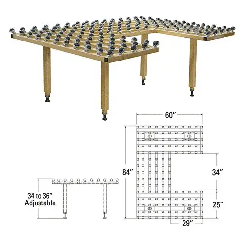 Ball Caster Table with 140 Casters on 6" Centers