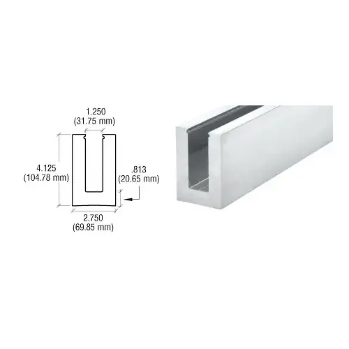 B7S Series Mill Aluminum 120" Square Base Shoe Undrilled for 3/4" Glass B7S Series Mill Aluminum 120" Square Base Shoe Undrilled for 3/4" Glass