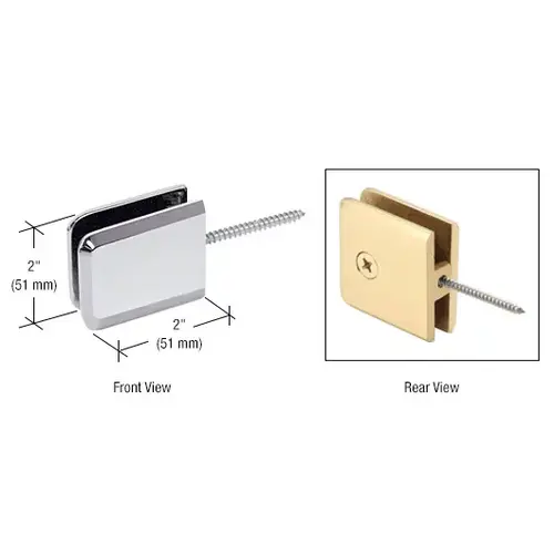 Chrome Square Beveled Wall Mount Movable Transom Clamp Chrome Square Beveled Wall Mount Movable Transom Clamp