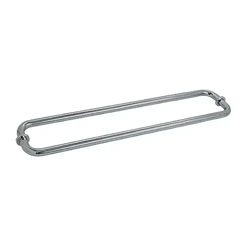 Brushed Nickel 24" BM Series Back-to-Back Tubular Towel Bars With Metal Washers