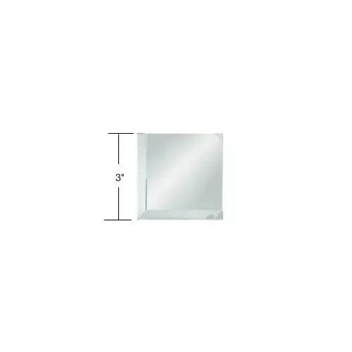 Clear Mirror Glass 3" Square Beveled on 2 Sides
