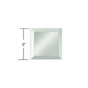 CRL BM4C2 Clear Mirror Glass 2" Square Beveled on All 4 Sides