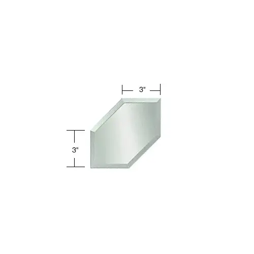 Clear Mirror Glass 3" Emerald Corner Beveled on All 6 Sides Clear Mirror Glass 3" Emerald Corner Beveled on All 6 Sides