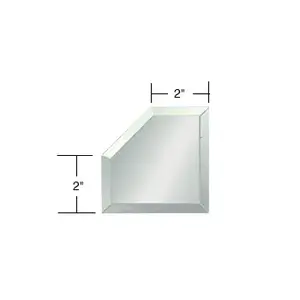 CRL BM4M2 Clear Mirror Glass 2" Mitered Corner Beveled on All 5 Sides