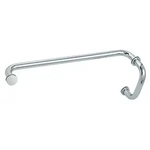 CRL BM6X18CH Polished Chrome 6" Pull Handle and 18" Towel Bar BM Series Combination With Metal Washers