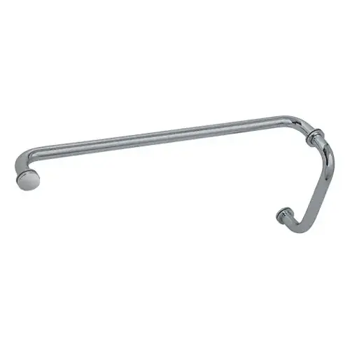 Brushed Nickel 8" Pull Handle and 24" Towel Bar BM Series Combination With Metal Washers Brushed Nickel 8" Pull Handle and 24" Towel Bar BM Series Combination With Metal Washers