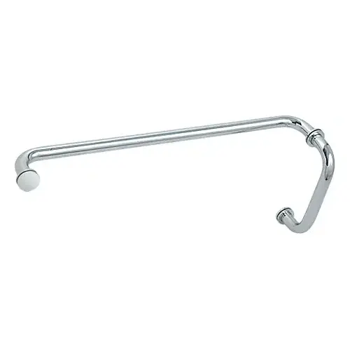 Polished Chrome 8" Pull Handle and 24" Towel Bar BM Series Combination With Metal Washers Polished Chrome 8" Pull Handle and 24" Towel Bar BM Series Combination With Metal Washers