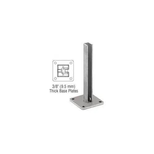 Brushed Stainless Steel Surface Mount Stanchion for up to 72" Barrier End Post