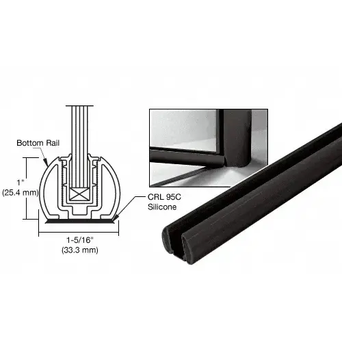 Matte Black 241" Bottom Rail Only for the Aluminum Windscreen System Matte Black 241" Bottom Rail Only for the Aluminum Windscreen System