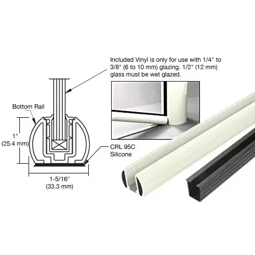 Oyster White AWS 48" Bottom Rail Kit With Rigid Glazing Vinyl Oyster White AWS 48" Bottom Rail Kit With Rigid Glazing Vinyl