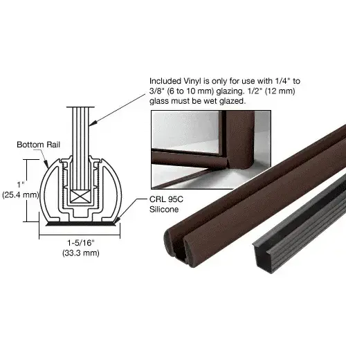 Bronze AWS 36" Bottom Rail Kit with Rigid Glazing Vinyl Bronze AWS 36" Bottom Rail Kit with Rigid Glazing Vinyl