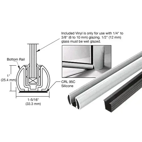 Metallic Silver AWS 48" Bottom Rail Kit With Rigid Glazing Vinyl Metallic Silver AWS 48" Bottom Rail Kit With Rigid Glazing Vinyl