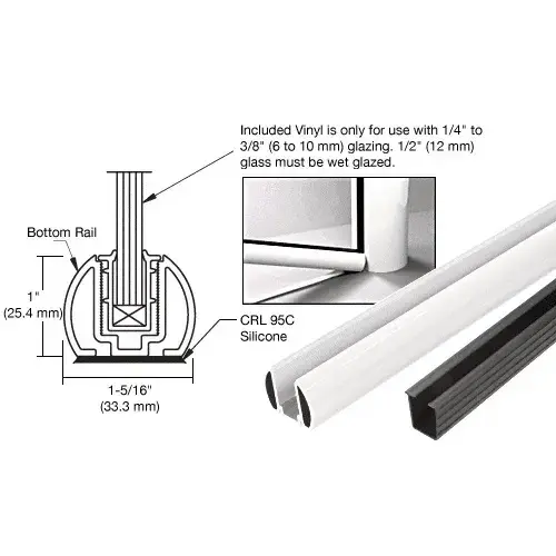 Sky White AWS 60" Bottom Rail Kit With Rigid Glazing Vinyl