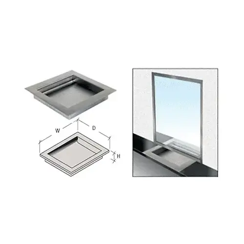 Brushed Stainless Non-Ricochet Level 3 Bullet Resistant 16" W x 12" D x 2" H Drop-In Deal Tray Brushed Stainless Non-Ricochet Level 3 Bullet Resistant 16" W x 12" D x 2" H Drop-In Deal Tray