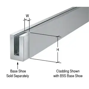 CRL BSCBS10 Brushed Stainless 120" Cladding for B5S Series Standard Square Aluminum Base Shoe