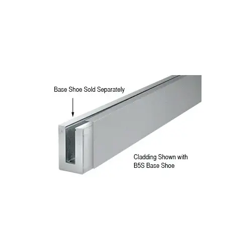 316 Brushed Stainless 120" Straight Cladding for B5S Series Standard Square Aluminum Base Shoe 316 Brushed Stainless 120" Straight Cladding for B5S Series Standard Square Aluminum Base Shoe