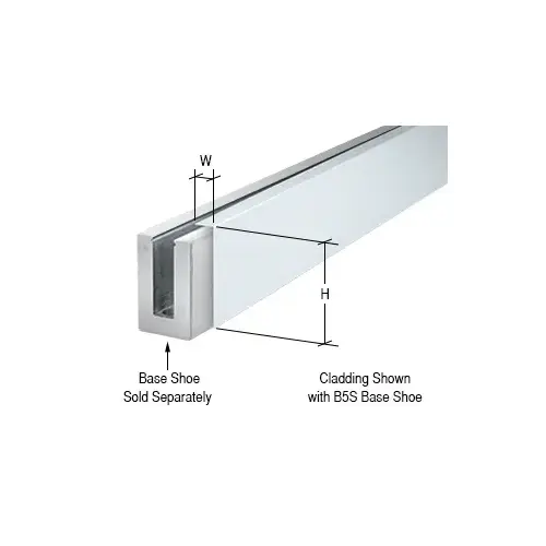 Mill Aluminum Cladding 120" for B5S Series Standard Square Aluminum Base Shoe Mill Aluminum Cladding 120" for B5S Series Standard Square Aluminum Base Shoe