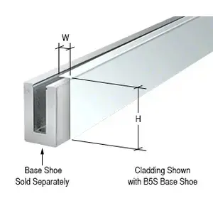 CRL BSCPS10 Polished Stainless 120" Cladding for B5S Series Standard Square Aluminum Base Shoe