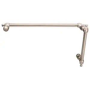 CRL C0L6X18PN Polished Nickel Colonial Style Combination 6" Pull Handle With 18" Towel Bar