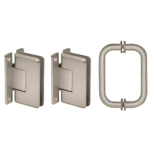 Brushed Nickel Cologne 037 Hinge And Shower Pull Handle Set, Brass Material, Wall Mount, Full Back Plate, Brushed Nickel Finish Brushed Nickel Cologne 037 Hinge And Shower Pull Handle Set, Brass Material, Wall Mount, Full Back Plate, Brushed Nickel Finish