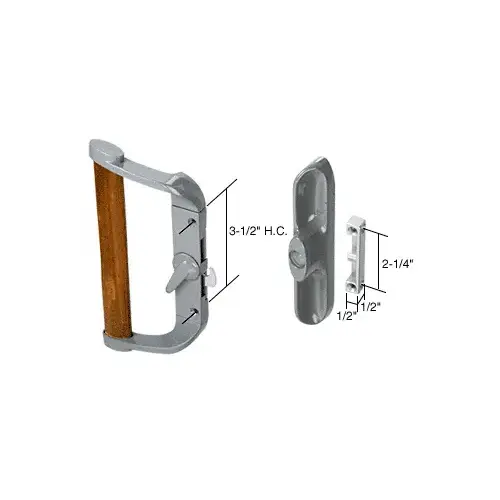 Aluminum/Wood Hook-Style Surface Mount Handle 3-1/2" Screw Holes - Non-Keyed Aluminum/Wood Hook-Style Surface Mount Handle 3-1/2" Screw Holes - Non-Keyed