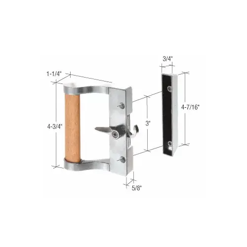 Aluminum/Wood Hook Style Surface Mount Handle 3" Screw Holes Aluminum/Wood Hook Style Surface Mount Handle 3" Screw Holes