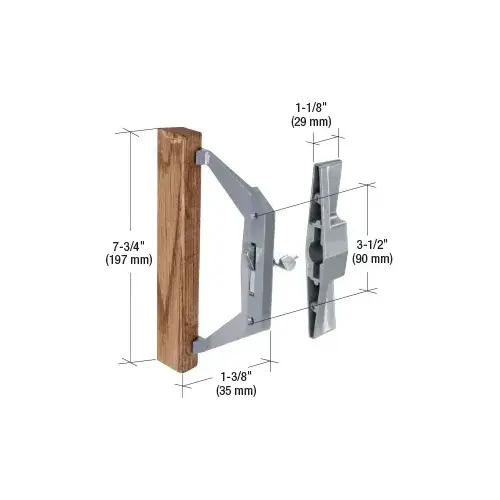 Wood/Aluminum Internal Lock Sliding Glass Door Handle Set with 3-1/2" Screw Holes for Burval and Trimview Doors Gray