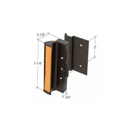 Black Clamp - Style Surface Mount Handle 3" Screw Holes for International Doors