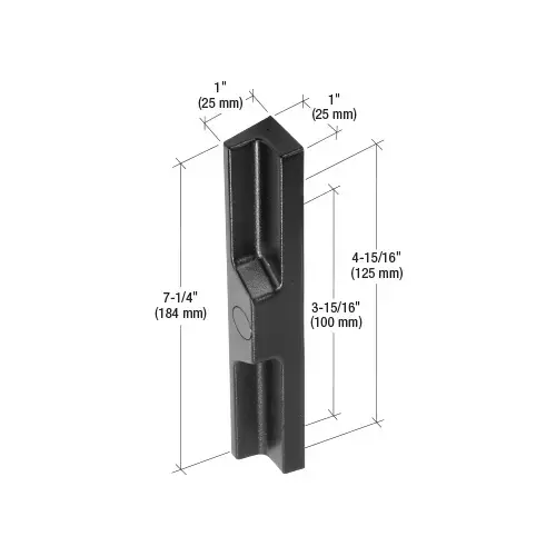 Black Plastic Outside Pull 3-15/16" and 4-15/16" Screw Holes Black Plastic Outside Pull 3-15/16" and 4-15/16" Screw Holes