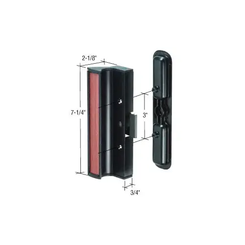 Black Clamp - Style Surface Mount Handle 3" Screw Holes for 950 Series Dual Glazed International Doors
