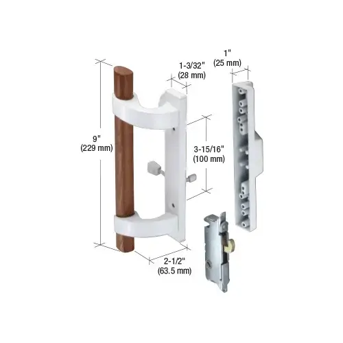 White Sliding Glass Door Handle with Mortise Lock White Sliding Glass Door Handle with Mortise Lock