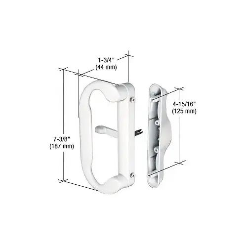 White Mortise - Style Handle 4-15/16" Center-to-Center Screw Holes