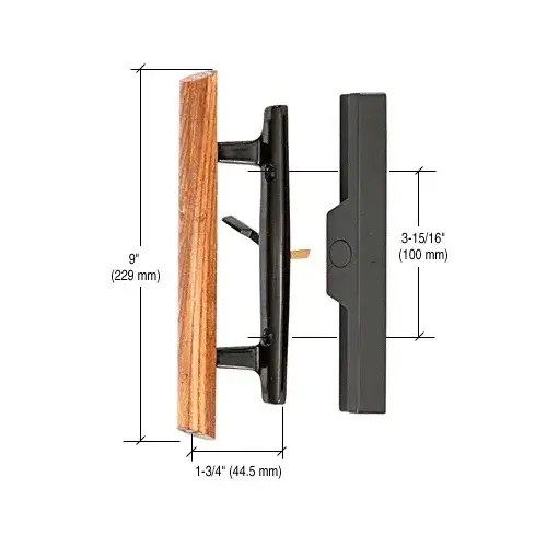 Black Sliding Glass Door Handle - Unkeyed