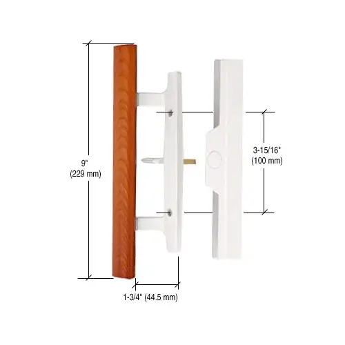 White Sliding Glass Door Handle - Unkeyed