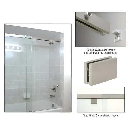 Brushed Nickel 180 degree with Square Style Clamp - 84" Brushed Nickel 180 degree with Square Style Clamp - 84"