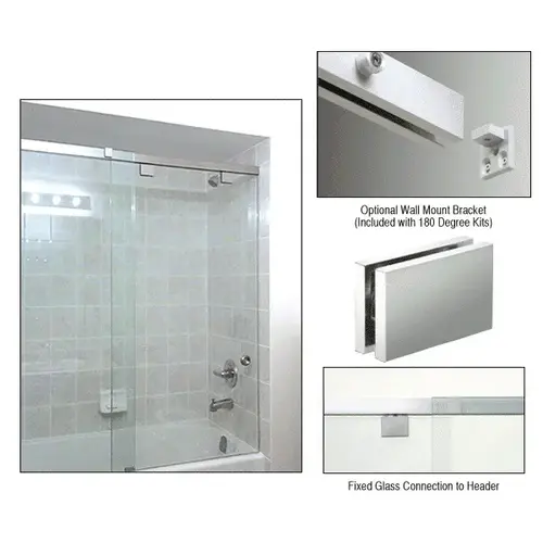 Polished Chrome 180 degree with Square Style Clamp - 84" Polished Chrome 180 degree with Square Style Clamp - 84"