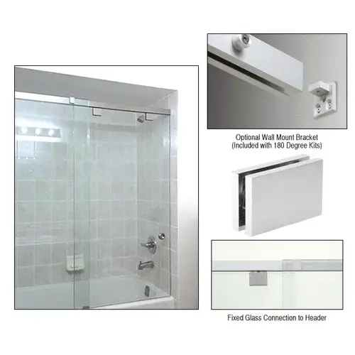 Satin Anodized 180 degree with Square Style Clamp - 65" Satin Anodized 180 degree with Square Style Clamp - 65"