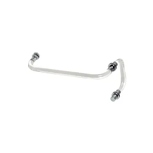 18" Acrylic Smooth Towel Bar With 6" Pull Handle and Chrome Rings - Combination Set
