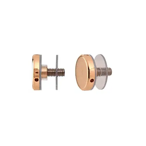 Brass 1-1/4" Diameter Standoff Cap Assembly, Brass Material, Round Profile, 5/16-18 Thread Size, Polished Brass Finish Brass 1-1/4" Diameter Standoff Cap Assembly, Brass Material, Round Profile, 5/16-18 Thread Size, Polished Brass Finish