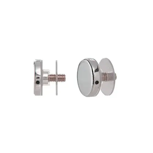 Chrome 1-1/4" Diameter Standoff Cap Assembly, Brass Material, Round Profile, 5/16-18 Thread Size, Polished Chrome Finish Chrome 1-1/4" Diameter Standoff Cap Assembly, Brass Material, Round Profile, 5/16-18 Thread Size, Polished Chrome Finish