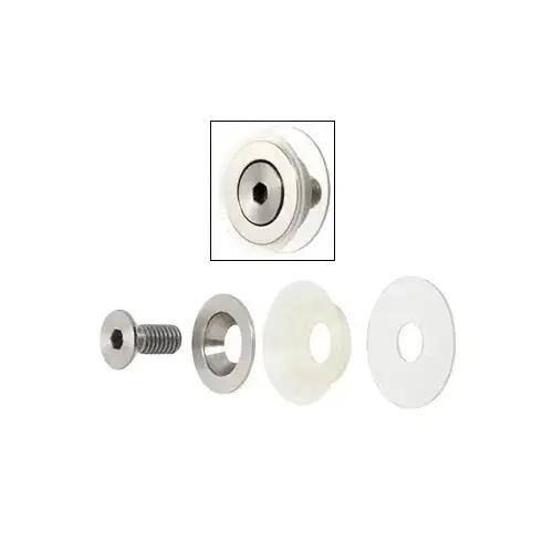 Brushed Stainless Flush Mount Cap Assembly for 1-1/4" Diameter Standoffs Brushed Stainless Flush Mount Cap Assembly for 1-1/4" Diameter Standoffs