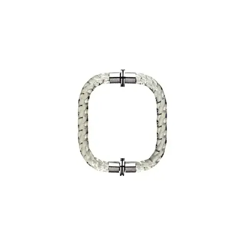 Acrylic Twist 8" Back-to-Back Shower Door Pull Handle With Chrome Rings