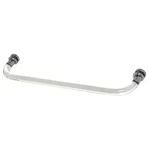 CRL CATB24BN 24" Acrylic Smooth Single-Sided Towel Bar with Brushed Nickel Rings