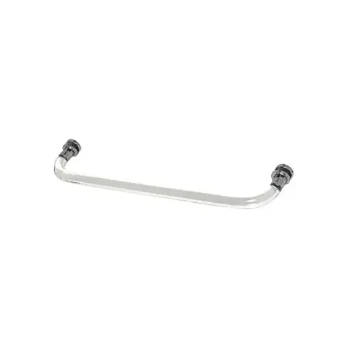 24" Acrylic Smooth Single-Sided Towel Bar with Brushed Nickel Rings