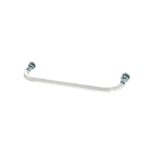24" Acrylic Smooth Single-Sided Towel Bar with Polished Chrome Rings