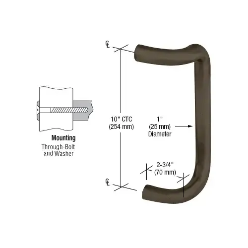 Dark Bronze Anodized 10" Single Offset Door Pull Dark Bronze Anodized 10" Single Offset Door Pull