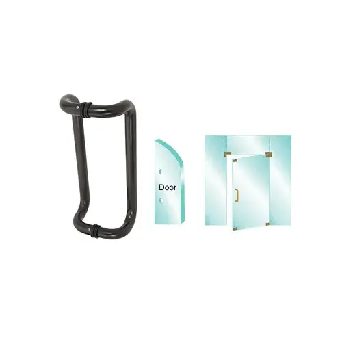 Dark Bronze 10" Glass Mounted Offset Pull Handle Dark Bronze 10" Glass Mounted Offset Pull Handle