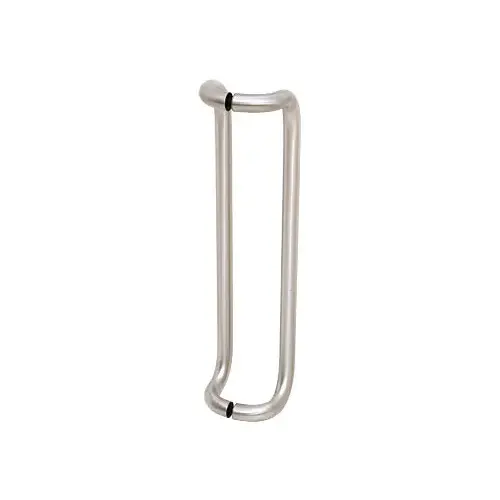 Brushed Stainless 24" Glass Mounted Offset Pull Handle Brushed Stainless 24" Glass Mounted Offset Pull Handle